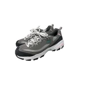 Skechers Womens D lites 11947W Gray Running Shoes Sneakers Size 9.5